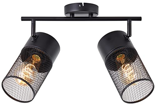 Brilliant Kamolo Spotrohr 2flg schwarz matt, Metall, 2x A60, E27, 40 W