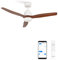 CREATE / WINDSTYLANCE DC/Ventilador de techo blanco aspas madera oscura con Wifi y mando / 40W, Silencioso, Ø132 cm, 6 velocidades, temporizador, verano-invierno, doble altura, motor DC