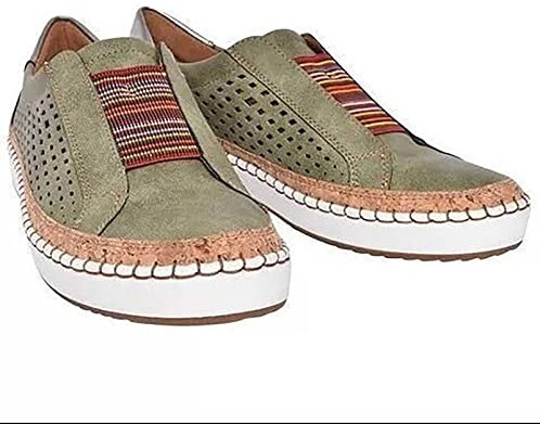 LadyVL Zapatillas de Deporte para Mujer, Zapatillas de Deporte sin Cordones para Mujer, Zapatillas de Lona cmodas, con Soporte de Arco de Plantilla ortopdica, Mocasines de Piel sinttica,