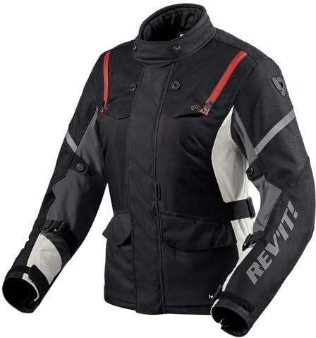 Revit Horizon 3 H2O Damen Motorrad Textiljacke, schwarz/rot, 42