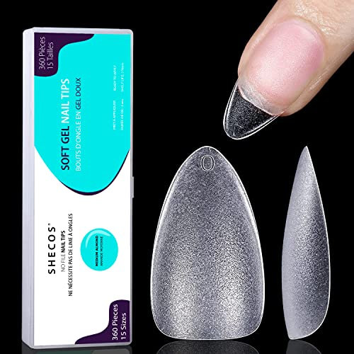 Capsule Americaine Ongle, 360 Pièces 15 Tailles Capsule, Pose Americaine Ongle, Amande Moyenne Capsules Ongles dépoli Couverture Complète, Gel x Americaine Ongles, Complète Gel Faux Ongles