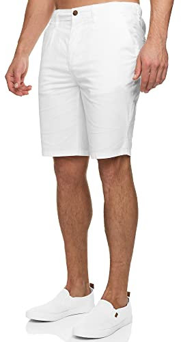 Indicode Herren INSan Chino Shorts mit 4 Taschen aus 98% Baumwolle | Bermuda Sommershorts für Männer Offwhite, XXL