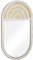 HOMCOM Espejo de pared para salón, 50 x 90 cm, efecto ratán, marco de madera para dormitorio, color blanco