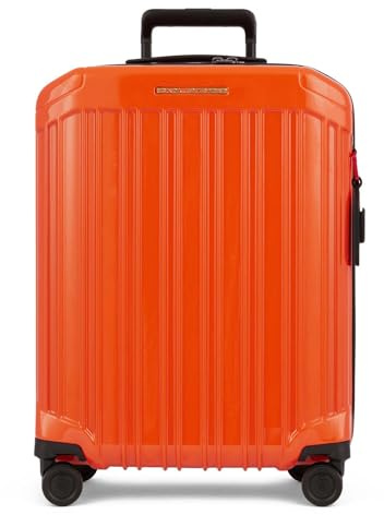 Piquadro – Mittelgroßer 4-Rollen-Koffer – Technisches Gewebe – Orange – Herren und Damen