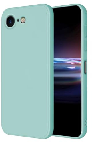 HONLEN Coque pour iPhone 7 / iPhone 8 / iPhone SE 2020 / SE 2022 Protection Étui, (4.7 inches) Liquide TPU Silicone Case Anti Rayures Ultra Mince Souple Cover en Silicone Cyan Clair