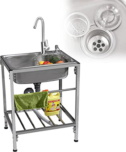 Lavello Da Cucina In Acciaio Inossidabile, Lavamani Industriale, Lavello Commerciale, Mobiletto Per Esterno, Lavello Cucina 1 Vasca, Lavello Cucina Con Mobile, Cucine Da Esterno