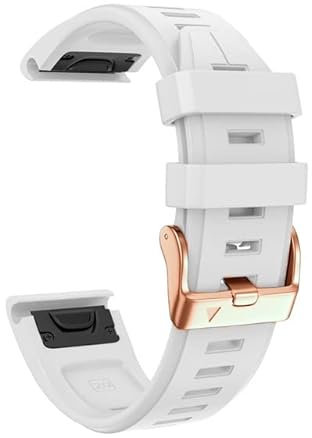 Pingwen Band Strap Compatible for Garmin Fenix 7S/6S/5S Watch Band Replacement - Silicone (White)