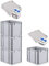 PROREGAL SuperSparSet 4x Eurobox NextGen Grip mit Scharnierdeckel und blauen Schiebeschnappverschlüssen, HxBxT 32x30x40cm, 30 L, Grau, Griffe geschlossen, Eurobehälter, Transportbox