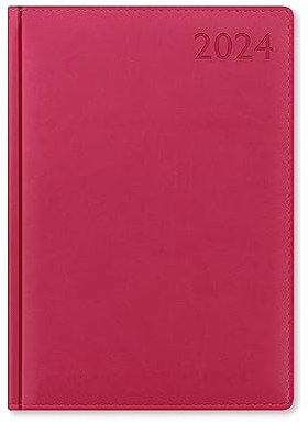 Letts Verona Terminplaner 2024, A5, Tagesansicht mit Terminen und Planern, Rosa
