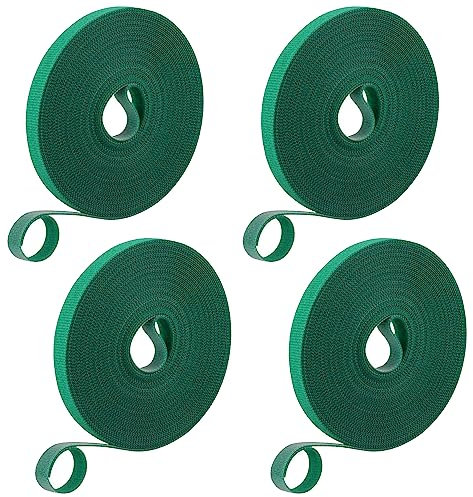 Asaisimg 4 Rollen Pflanzenbinder Gartenbinder Grünes Klebeband, Garten Haken und Schlaufe Grüne Bänder, Wiederverwendbare Verstellbare Pflanze Twist Tie für Pflanzengärtnerei, Tomatenbinder