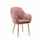 Alice's Home - Fauteuil en Velours Vieux Rose et Pieds en métal doré. Shella L 58 x P 58 x H 85