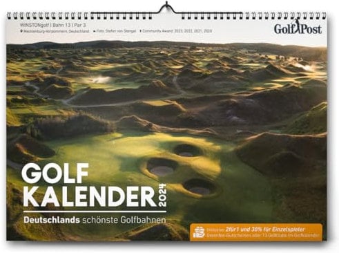 Golf Post Golfkalender 2024 Mit 2für1 Greenfees + 30% Einzelspieler-Greenfee-Rabatten + 25€ All4Golf-Gutschein
