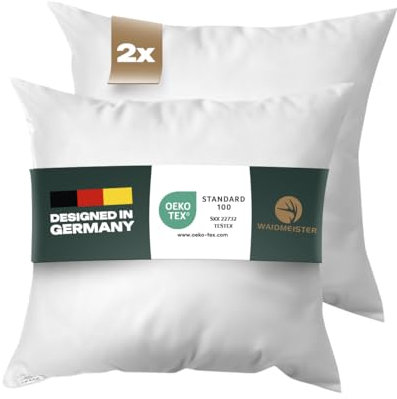 Waidmeister Kopfkissen 80x80 cm 2er Set - Weiches & Bequemes Mikrofaser Schlafkissen - Für Allergiker Geeignet, ÖkoTex100, Füllung aus feinen Polyesterfasern