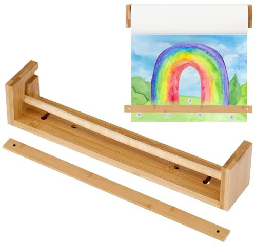 SMAODSGN 30,5 cm 1 Stück Staffelei Papierrollenhalter Wandhalterung Kraftpapier Rollenhalter Holz Hängende Papierrollenspender für Küche DIY Zimmer Büro Schule Geschäft Einkaufslisten Kunstprojekte