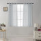 CUCRAF Transparente Gardinen mit ösen Vorhänge Wohnzimmer & Schlafzimmer, H145 x B140cm 2er Set Transluzente Vorhänge Grau Blau, Unifarbene Pflegeleichte und Knitterfreie Vorhänge in Leinenoptik