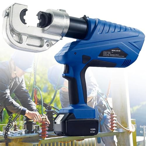 EZ-300 Rechargeable Hydraulic Pliers Battery Electric Power Cable Crimping Tool Cu/Al Terminal Crimping Pliers Range16-300mm²,DigitaldisplayEZ400
