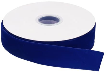 QUARKZMAN Samt Farbband 3/4 x 15 Yard Einseitige Spule Seidig für Basteln Handwerken Geschenkverpackung Schleife Dekoration Dunkel Blau