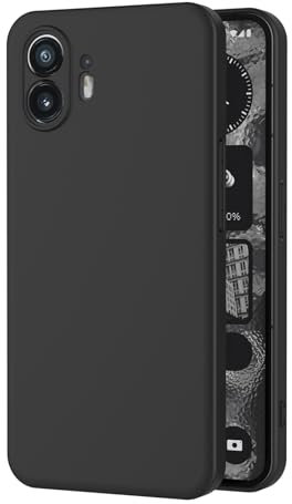 AICEK Compatible con Nothing Phone 2 Funda, Silicona Fundas para Nothing Phone 2 Carcasa Silicona Bumper Case Negro