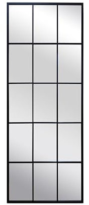 BD ART Spiegel mit Pfosten 160x60, Schwarz, Wandspiegel, kariert, Window Look Loft, elegant