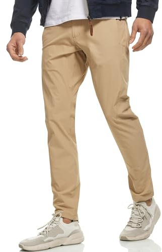 Indicode Herren INPasmia Chinohose Stretchhose | Chino Stretch Stoffhose Herrenhose Cornstalk, L