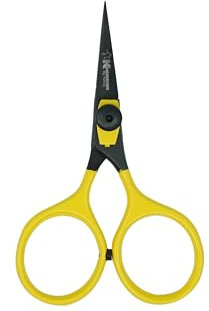 Kingfisher Fly Fishing Fly Tying Razor Scissor, 4in - Yellow