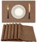 Homaxy Tischsets Abwaschbar 6er Set, Platzsets Abwischbar Leinen Hitzebeständig Platzdeckchen rutschfest Doppelseitigen Tischuntersetzer Tischsets Stoff, Braun