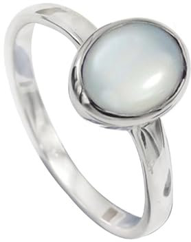 JEWELFORCE 925 Sterling Silber Weißer Mondstein-Edelstein-Ring für Herren und Damen, Stein-Bandring, Ring aller Größen, handgefertigter Schmuck JSR-1078BP_63 (20.1)