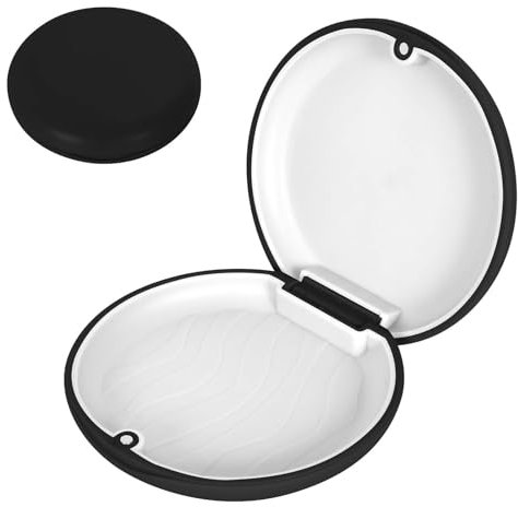 Cleminsta Boite pour Appareil Dentaire, Boite Porte Etui Prothese Dentaire, Boîte de Rangement pour Prothèses, Etui pour Dentaires Facile à Nettoyer, Boîtes à Pinces à Dents pour Boite Aligneur (Noir)