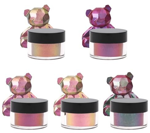 Ovaletta 5 Flasche Epoxidharz Farbe, Mica Powder, Kerzen Selber Machen Set, Farbpigmente für Gießpulver, Badebomben Selber Machen, Diy Pigmentpulver für Seifenfarbe, Kerze, Kosmetischer, Schleim, 3g