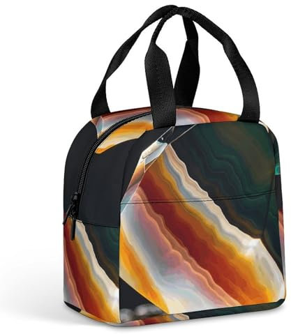 GHBNK Lunchbox mit einzigartigem Edelstein, Onyx Rocks, Lunchtasche für Damen, große Kapazität, isolierte Lunchtasche, Lunch-Behälter