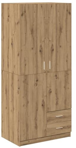 vidaXL Kleiderschrank Artisan-Eiche 80x52x180 cm Holzwerkstoff, Schrank, Schlafzimmerschrank, Flurschrank, Kleidung Organizer, Schlafzimmer Schrank