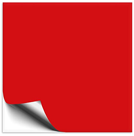 20 Stück Fliesenaufkleber 10x10 cm rot glänzend, selbstklebende Fliesenfolie für Küche & Bad, mit Aufkleber Fliesen einfach überkleben