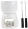 WATIIFUFU 1 Set Cheese Hotpot Chocolate Fondue Dippers Essential Oil Candles Porcelain Melting Pot Mini Butter Warmer Candy Melting Pot Cheese Melting Pot Teapot Heater Candle White