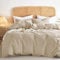 Lanqinglv Housse de Couette 200 x 200 cm Coton Beige,Unie Parure de Lit 2 Personnes avec Fermeture Éclair,Certifié Oeko-TEX Housse de Couette avec 2 Taies d'oreiller 65x65 cm