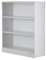 Home Source Low Bookcase, Compact Open Adjustable Shelves, Display Storage Cabinet, 3 Tier, White