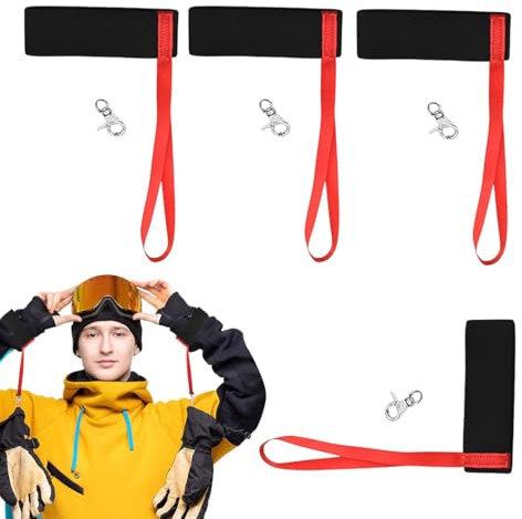 Ranley Verstellbare Skihandschuhbänder, Skihandschuh-Handgelenkbänder, 4X Verstellbare Skihandschuhe Schlaufen, Sport Handschuh Strap, Elastische Befestigungsschlaufen Handschuh
