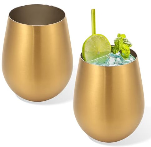 VAVPUP 2 vasos de cerveza de acero inoxidable de 500 ml, grandes vasos de zumo, copas de vino con boca ancha, vasos con agarre, aptos para lavavajillas, para casa, fiestas, deportes, viajes y