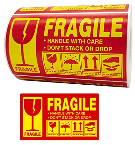 500 Stück Fragile Aufkleber Warnaufkleber Handle with Care Don'for T Stack D Handle with Care Label