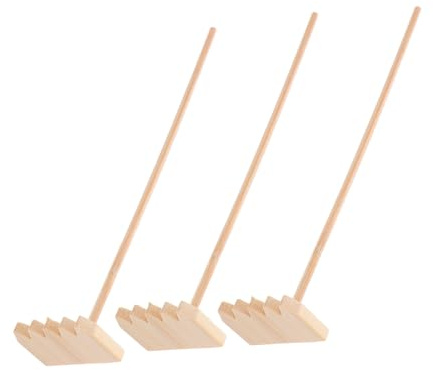 Toddmomy 3 Pièces Râteaux Bambou pour Bac à Sable Mini Outils de Jardin Zen Accessoires Relaxation pour Micro-Jardins Maison et Bureau