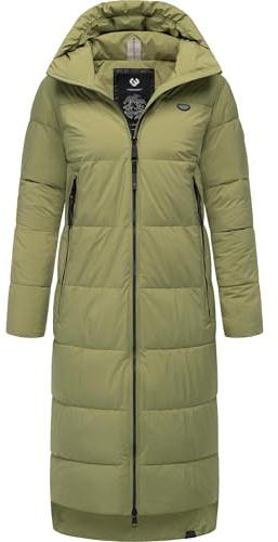 Ragwear Damen Winter-Steppmantel Patrise wasserdicht, atmungsaktiv, vegan | Länge: wadenlang | Wärmegrad 3 von 3 – warm gefüttert | wasserdicht, atmungsaktiv | gefütterte Kapuze | Gehschlitze