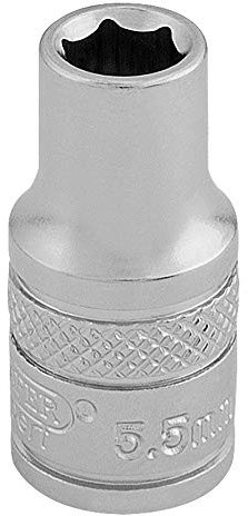 Draper 16509 Douille métrique carrée 1/4 Micro Satin Chrome Taille 5,5 mm Bleu