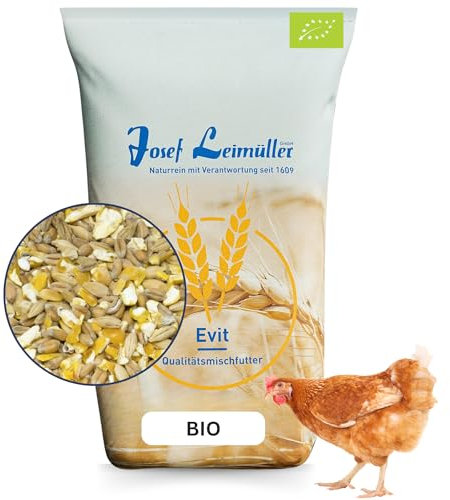 Leimüller Hühnerfutter Bio Müsli 25 kg - Alleinfuttermittel für Hühner & Legehennen - Für leckere & stabile Eier - Hühnerfutter 25kg aus Bio Zutaten - Handabgefüllt mit Liebe