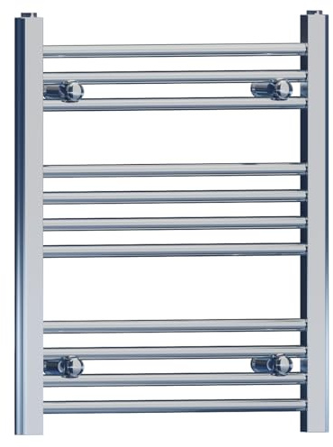 500mm Wide Chrome Heated Bathroom Towel Rail Radiator For Central Heating Designer UK (500mm x 600mm (h))