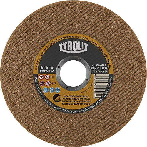 TYROLIT Trennscheibe gerade Premium*** superdünn 125 x 1,0 x 22,23 mm Alu Form41 Inhalt: 25 Stück