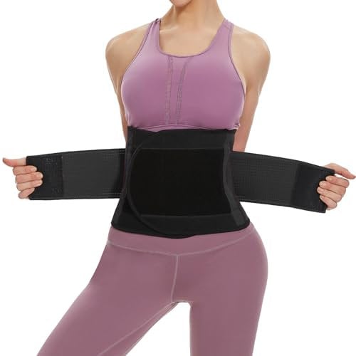 SIHOHAN Bauchweggürtel, Schwitzgürtel Fitness Gürtel, Verstellbarer Taille Trimmer Gürtel Fitnessgürtel, Waisttrainer Taillenformer, Bauchgürtel für Herren und Damen(Schwarz, XL)
