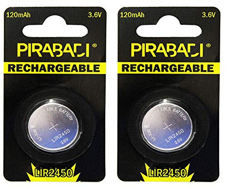 Lot DE 2 ACCU Pile Bouton Rechargeable LIR2450 3.6V LI-ION Coin Battery LIR 2450 Batterie - REMPLACENT Les Piles CR2450 Non Rechargeable