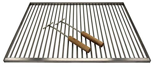 AKTIONA zerlegbarer Grillrost Edelstahl 60,5 x 44,5 passend für Weber Spirit 310 320 330 Grill Gasgrill (60,5 x 44,5 cm + 2 abnehmbare Griffe) bis Modell 2024