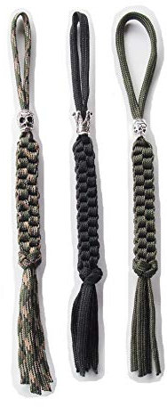 Danuland Taschenmesser mit Alloy Schädel Perlen,Handgefertigte Lanyards Anhänger für Pocket Knife/Outdoor Gear/Zipper Pulls/Survival Key-Chain/Cell,3 Teile