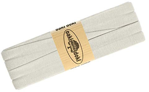 Schrägband Jersey 3m Breite 20mm Oaki Doki Tricot de Luxe Einfassband elastisch über 80 Farben, Farbe:hellgrau