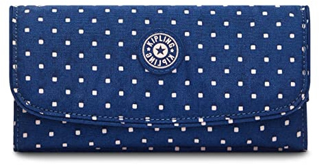 Kipling Damen Money Land Geldbörsen, Soft Dot Blue, One Size | 3x18,5x10 cm